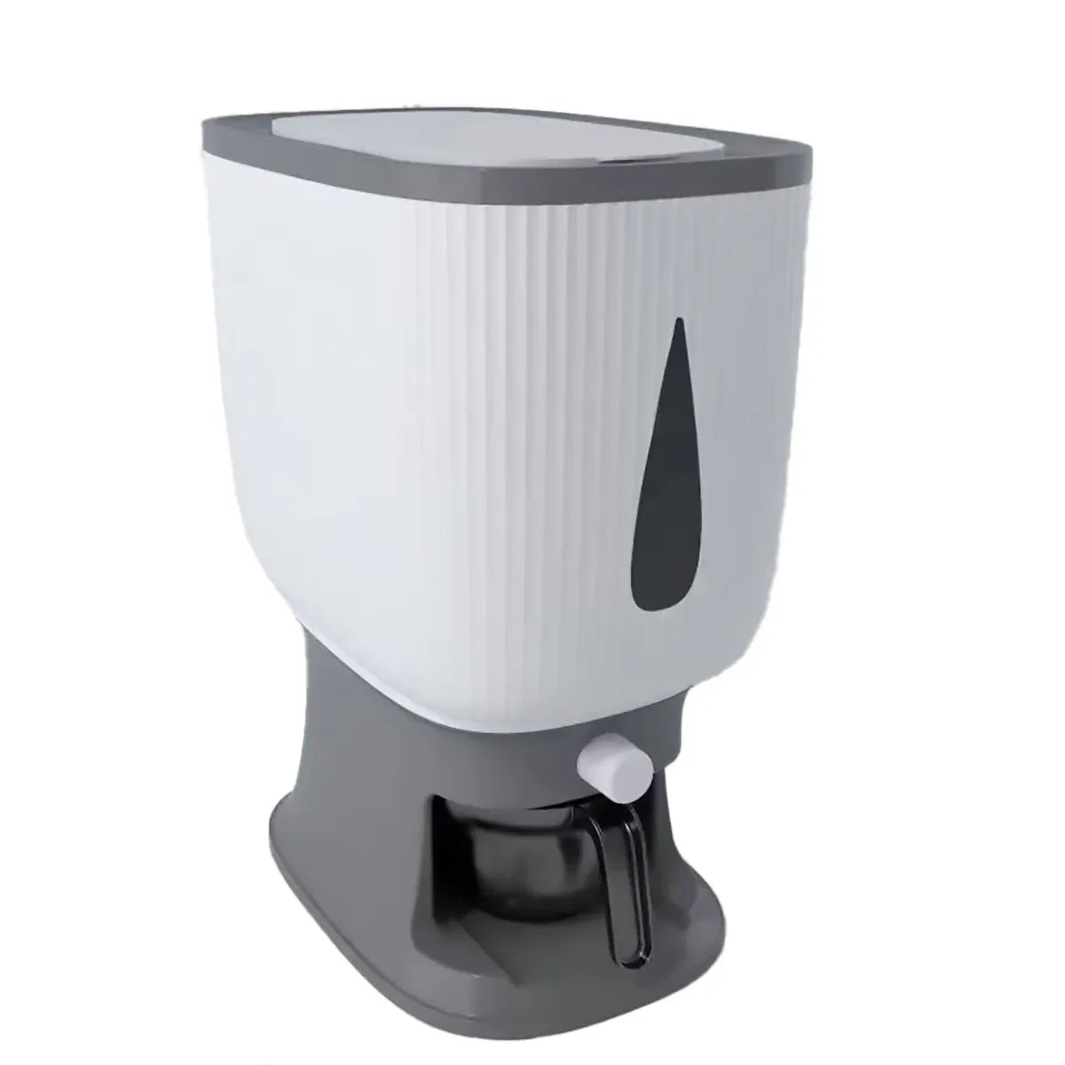 10kg Rice Storage Bucket Household Metering Rice Container Large Capacity - Grey